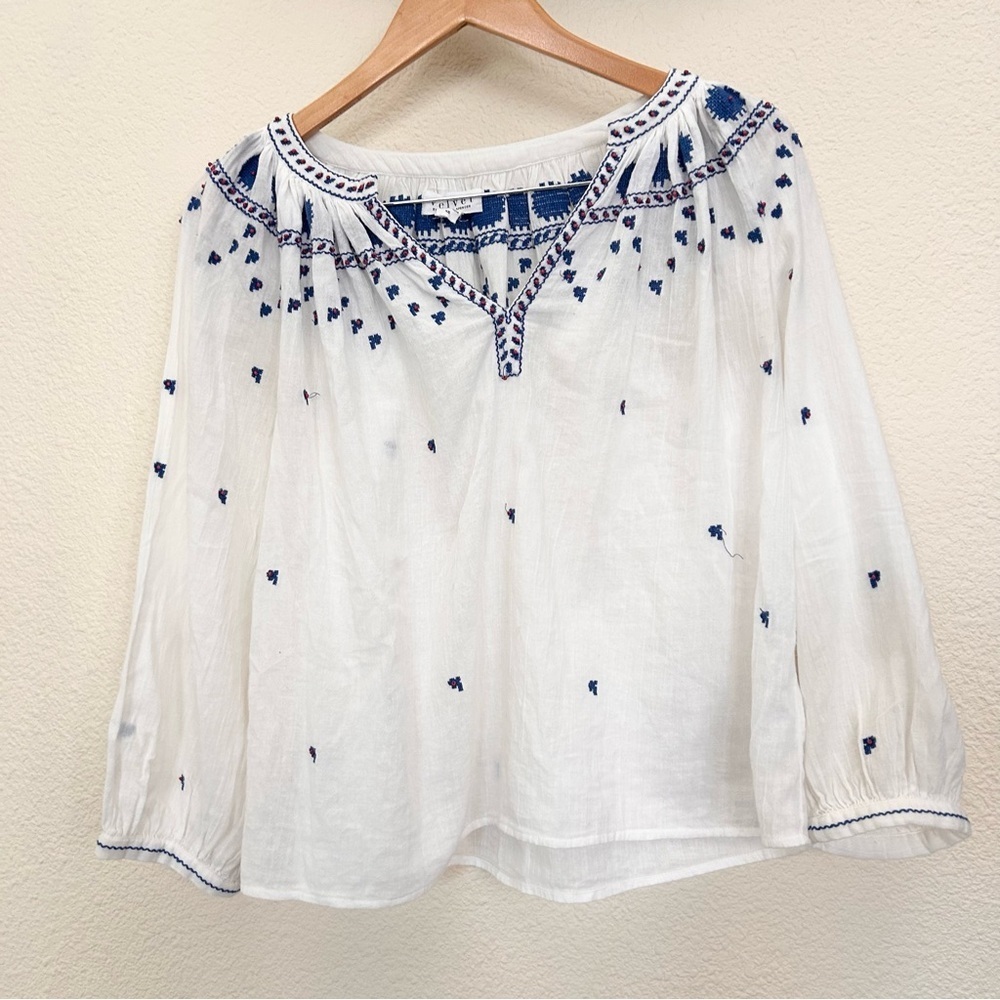 $193 VELVET BY GRAHAM & SPENCER
Lynette Embroidered Cotton Top XS oversized - Picture 7 of 12